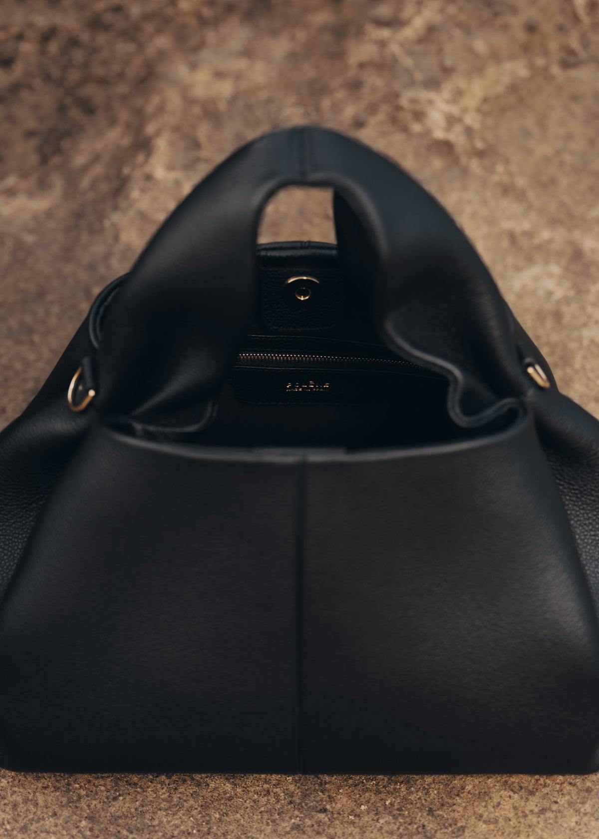 Polène Sac Numéro Neuf Noir Grainé