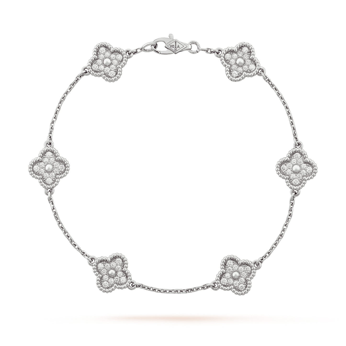 Van Cleef Sweet Alhambra 6 motifs Or blanc