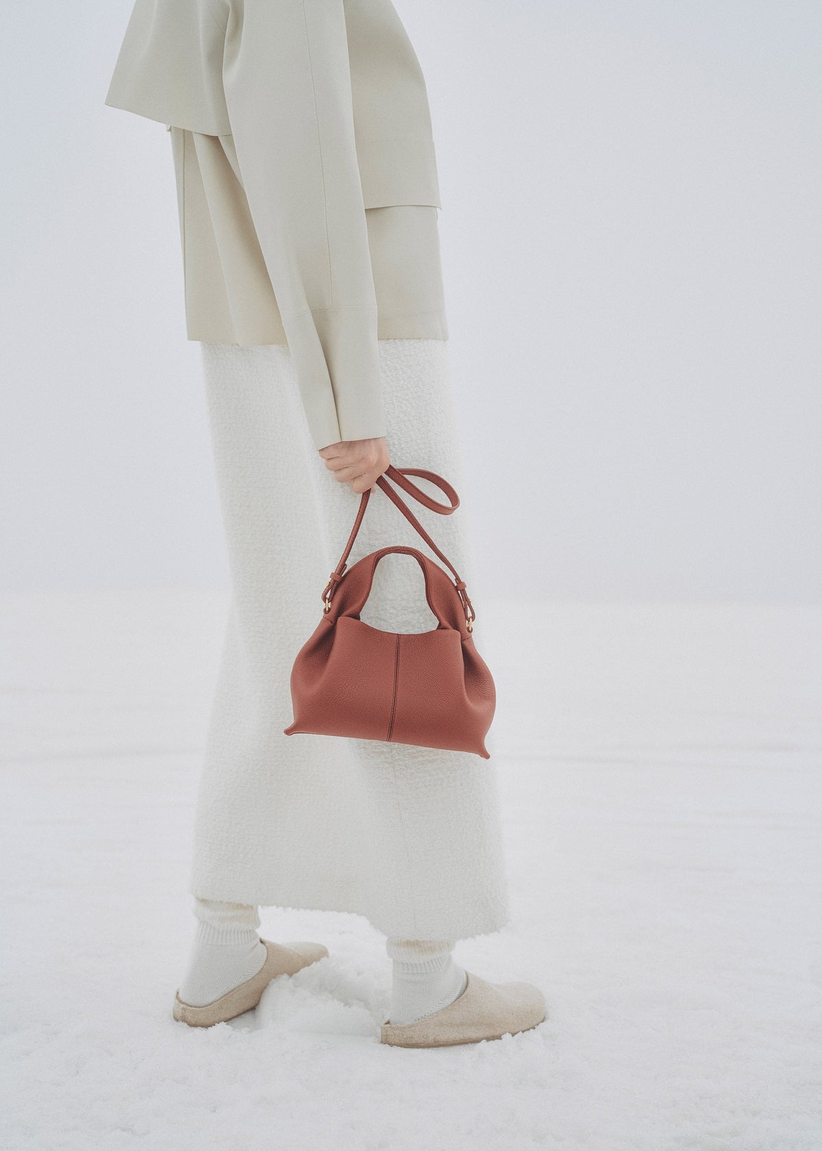 Polène Sac Numéro Neuf Mini Argile Rouge Grainé