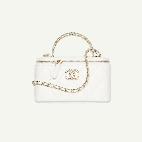 Chanel Sac Long Vanity Chaine Blanc
