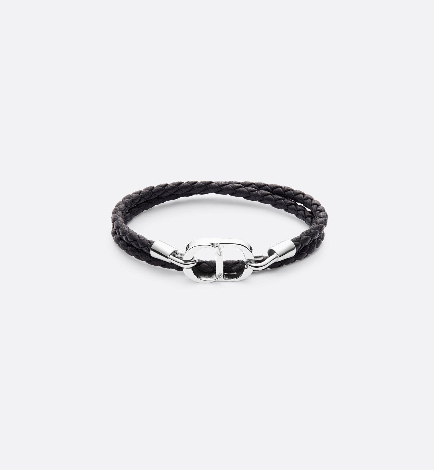Dior - Bracelet double tour cuir CD noir