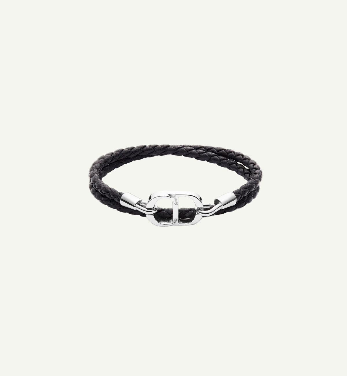 Dior - CD Double Wrap Leather Bracelet Black