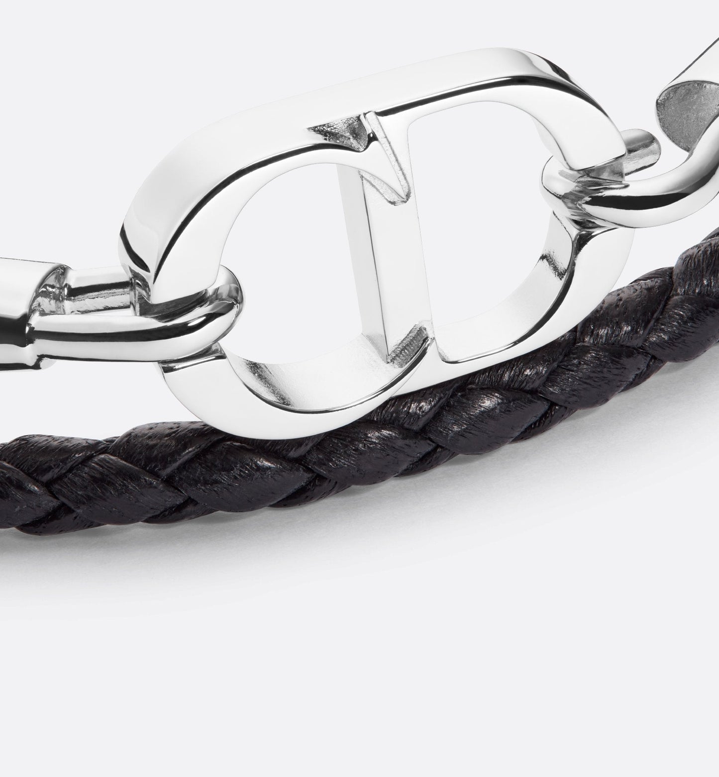Dior - Bracelet double tour cuir CD noir