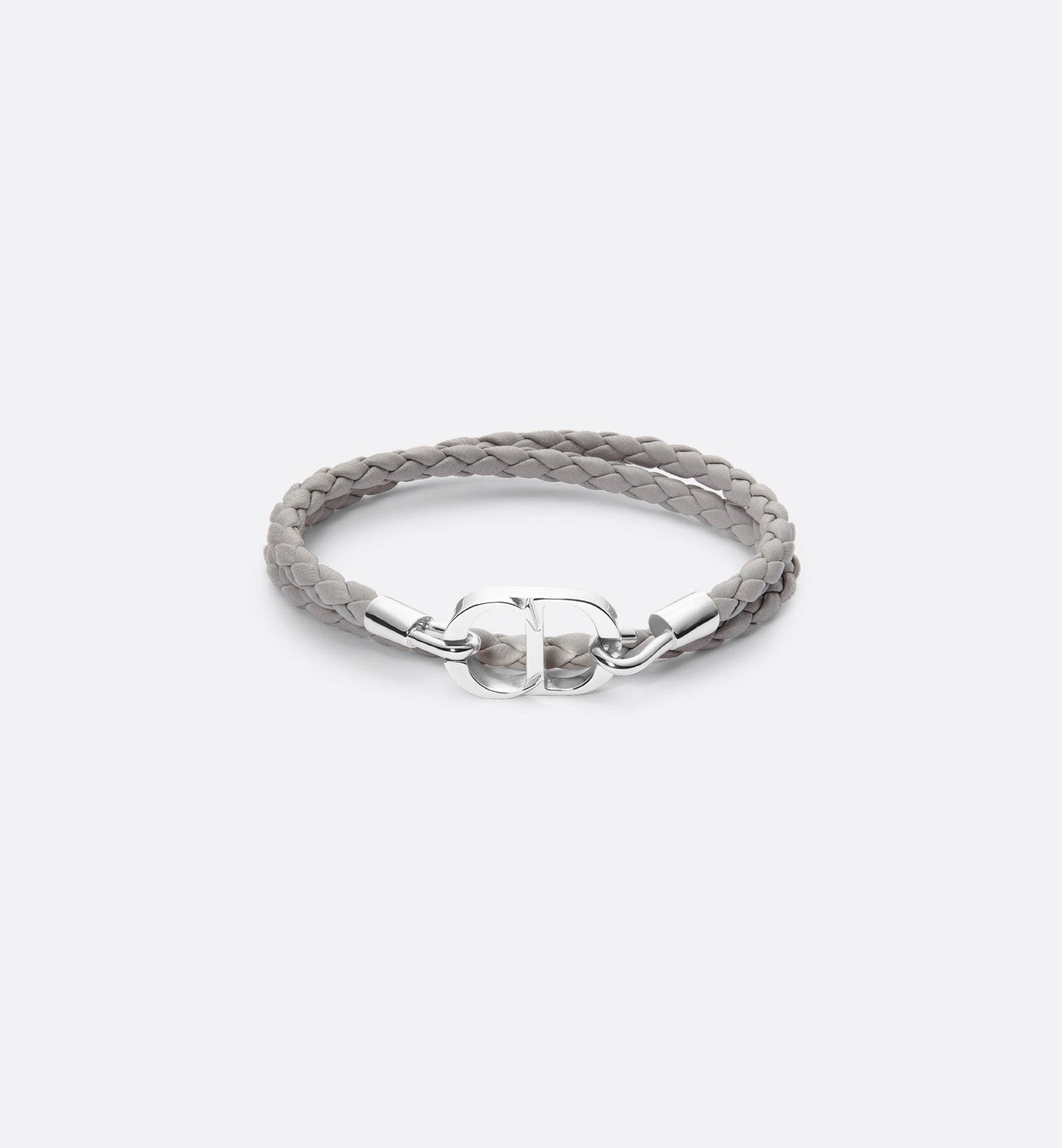 Dior - Bracelet double tour cuir CD gris