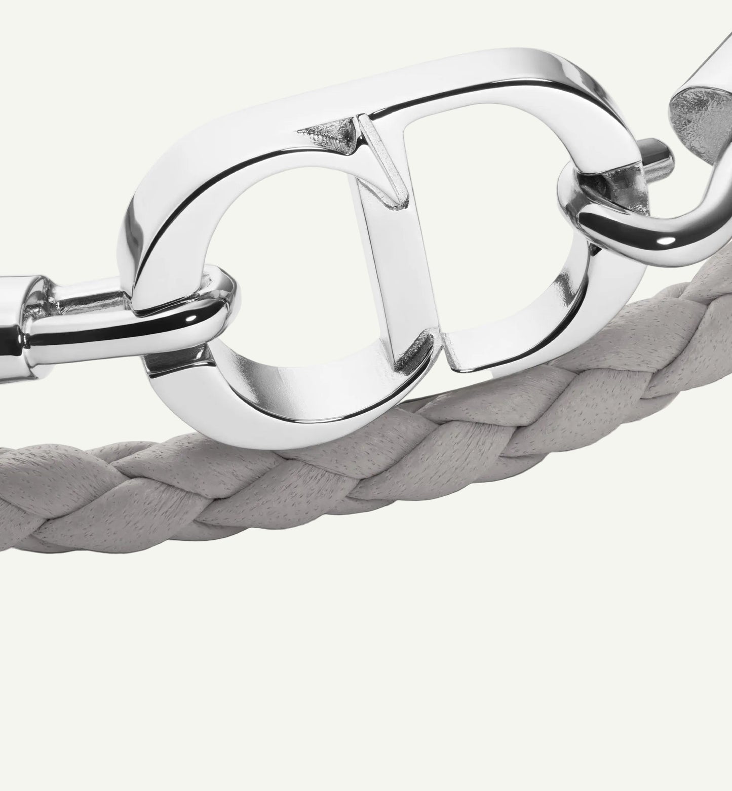 Dior - Bracelet double tour cuir CD gris