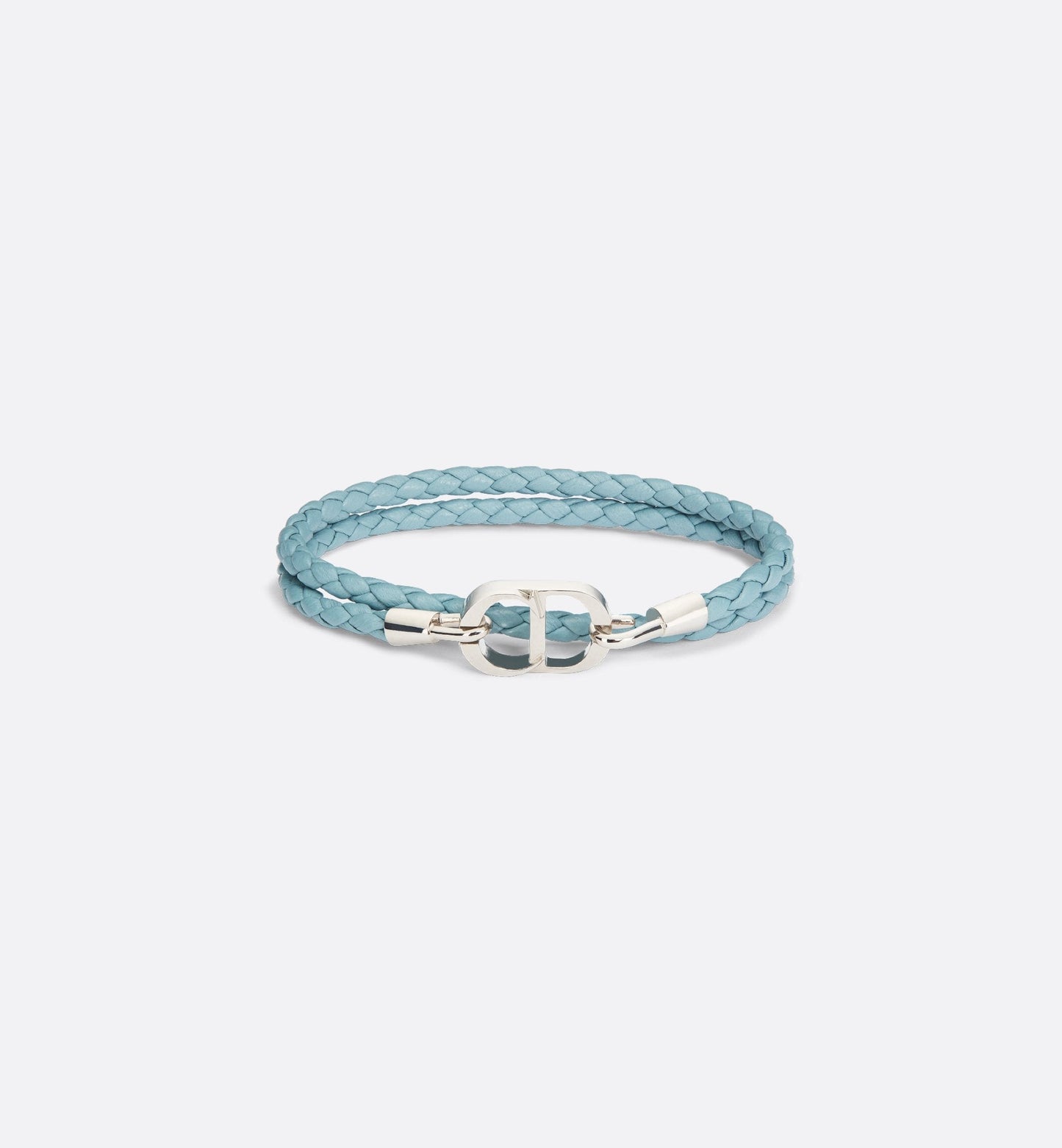 Dior - Bracelet double tour cuir CD bleu