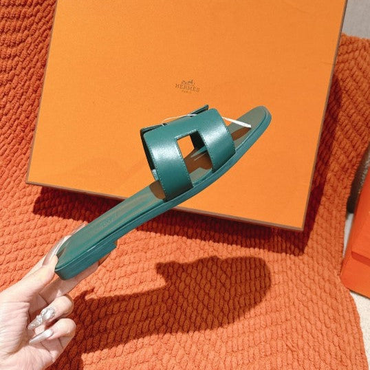 Hermes Sandales Vert Bouteille