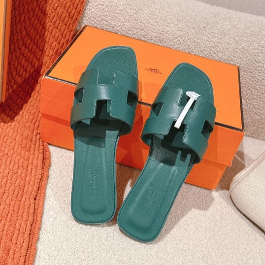 Hermes Sandales Vert Bouteille