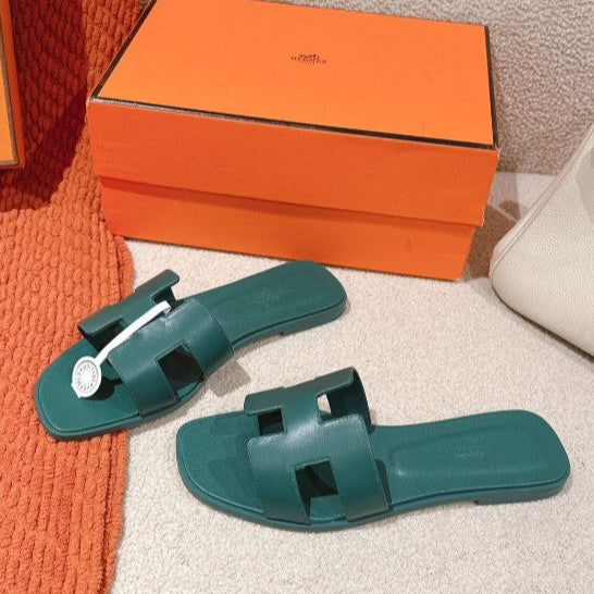 Hermes Sandales Vert Bouteille