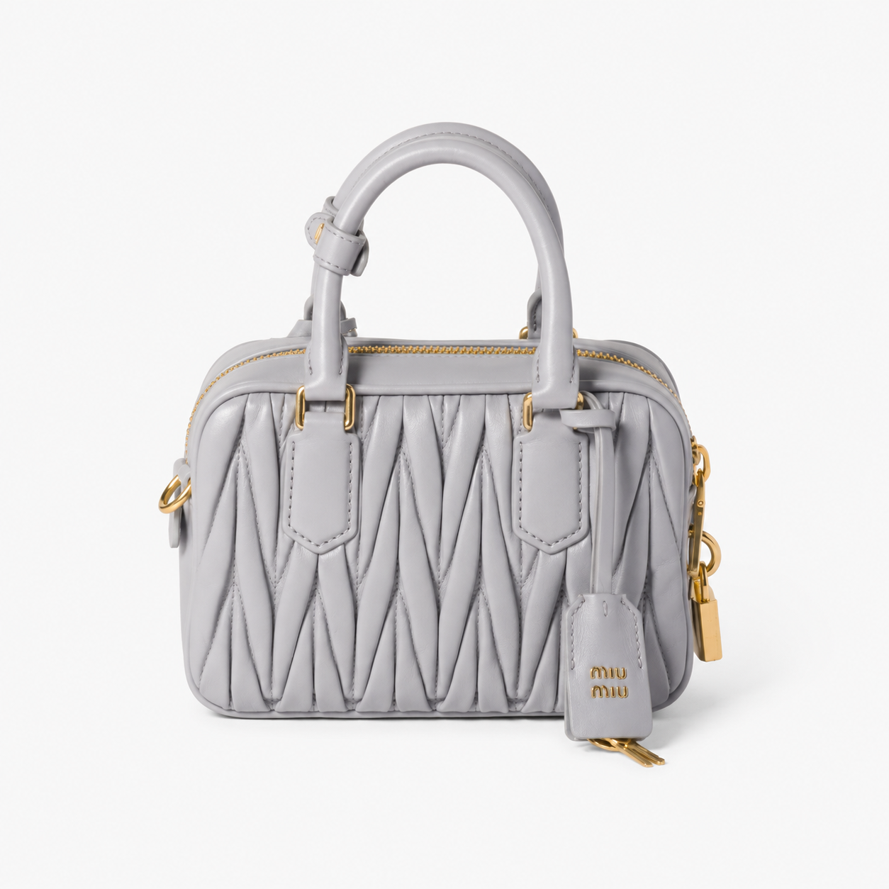 MiuMiu Sac Arcadie en Cuir Nappa Matelassé Rose