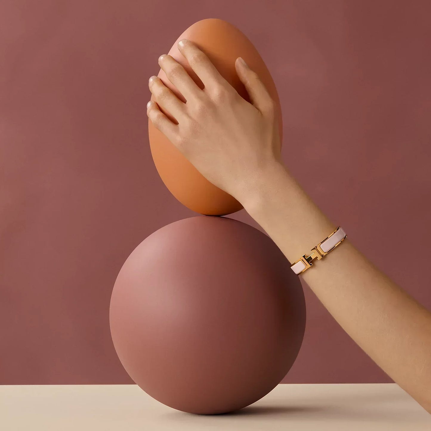 Hermès - Bracelet Clic H rose