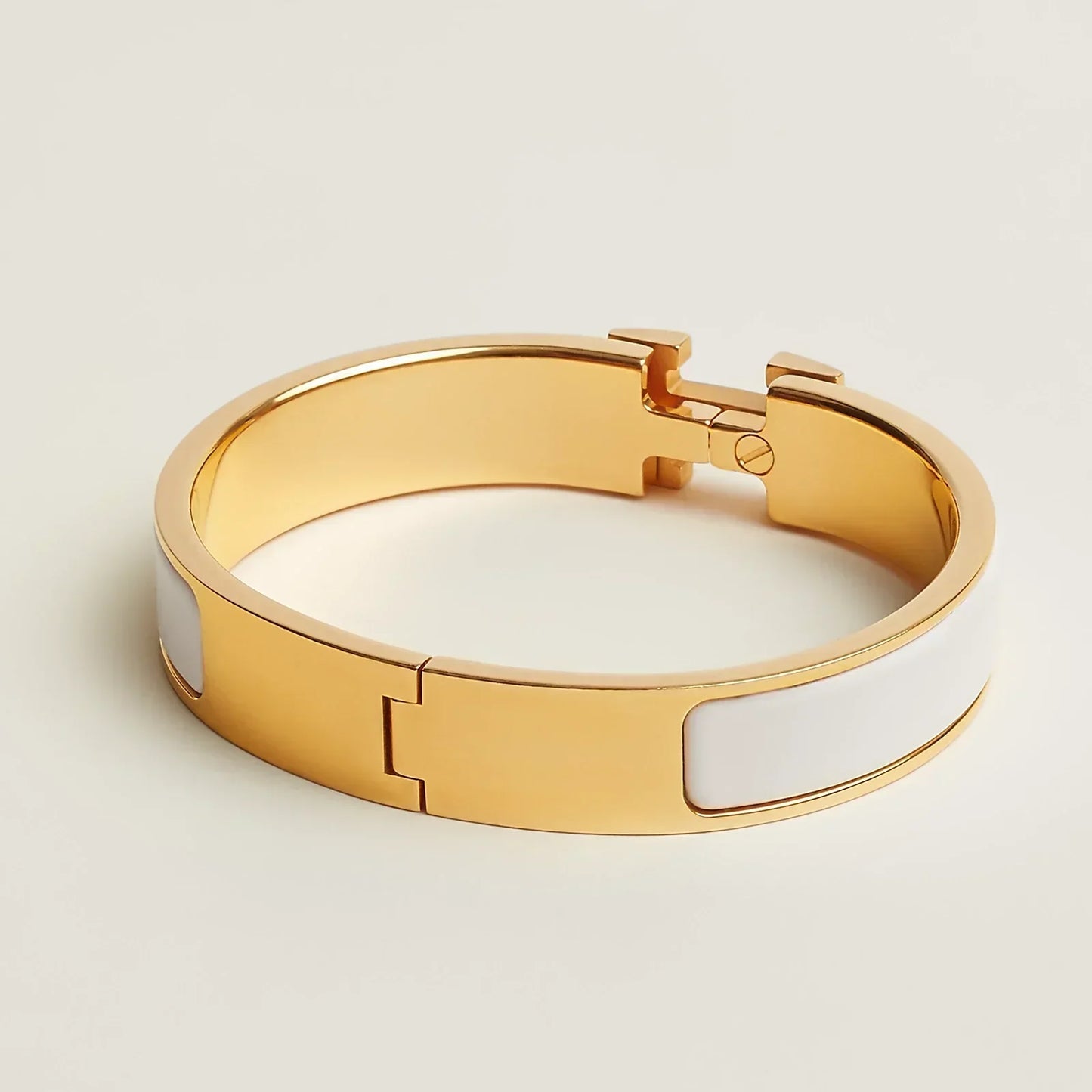 Hermès - Bracelet Clic H Blanc