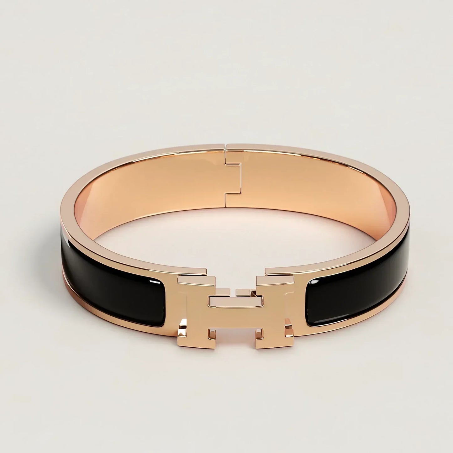 Hermès - Bracelet Clic H Noir Or Rose