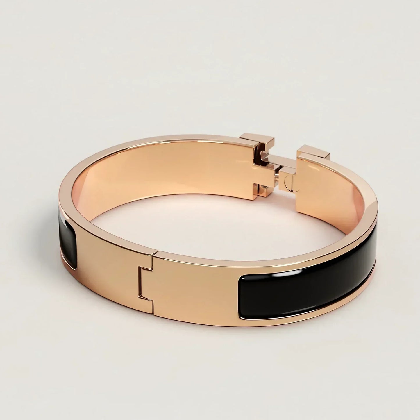 Hermès - Bracelet Clic H Noir Or Rose