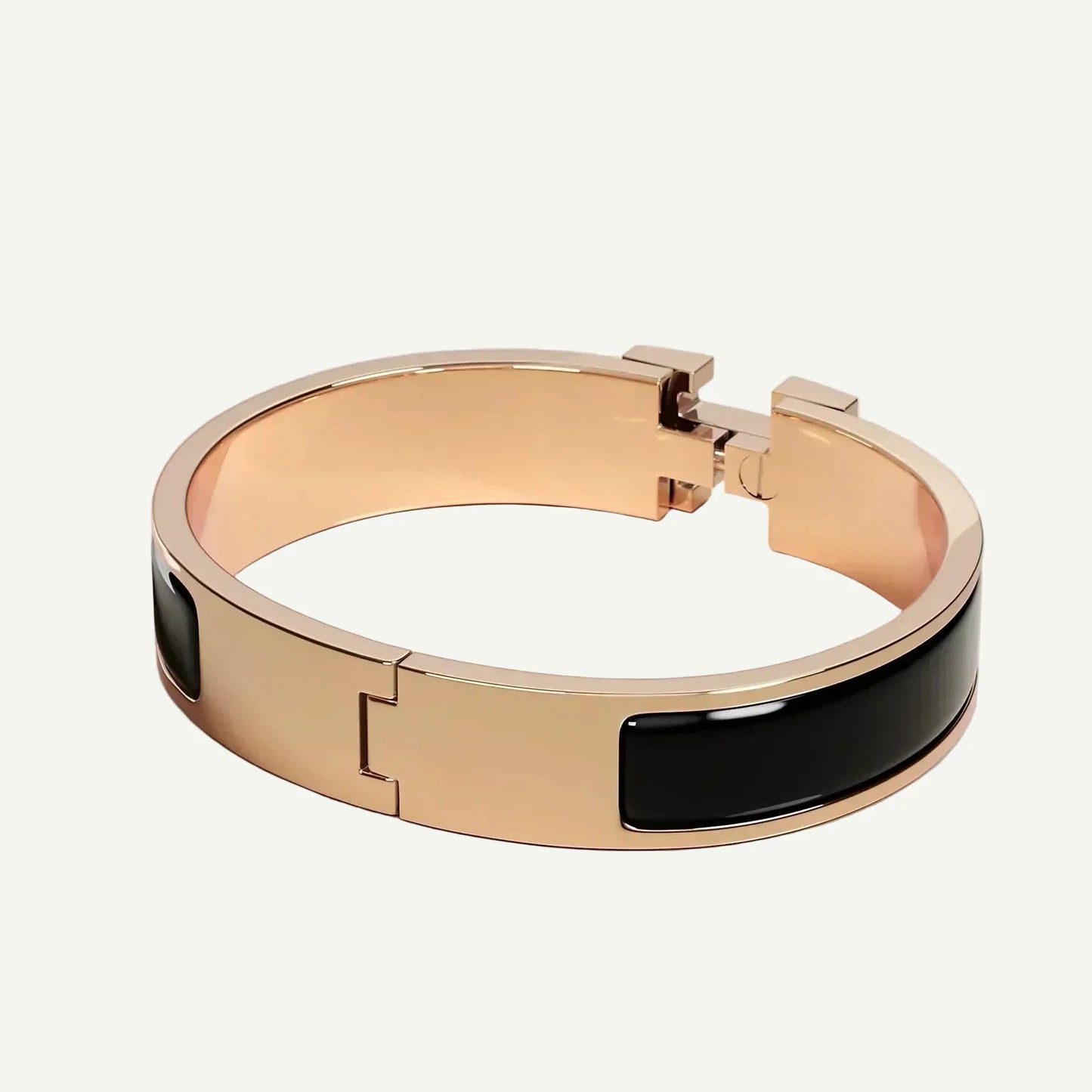 Hermès - Bracelet Clic H Noir Or Rose