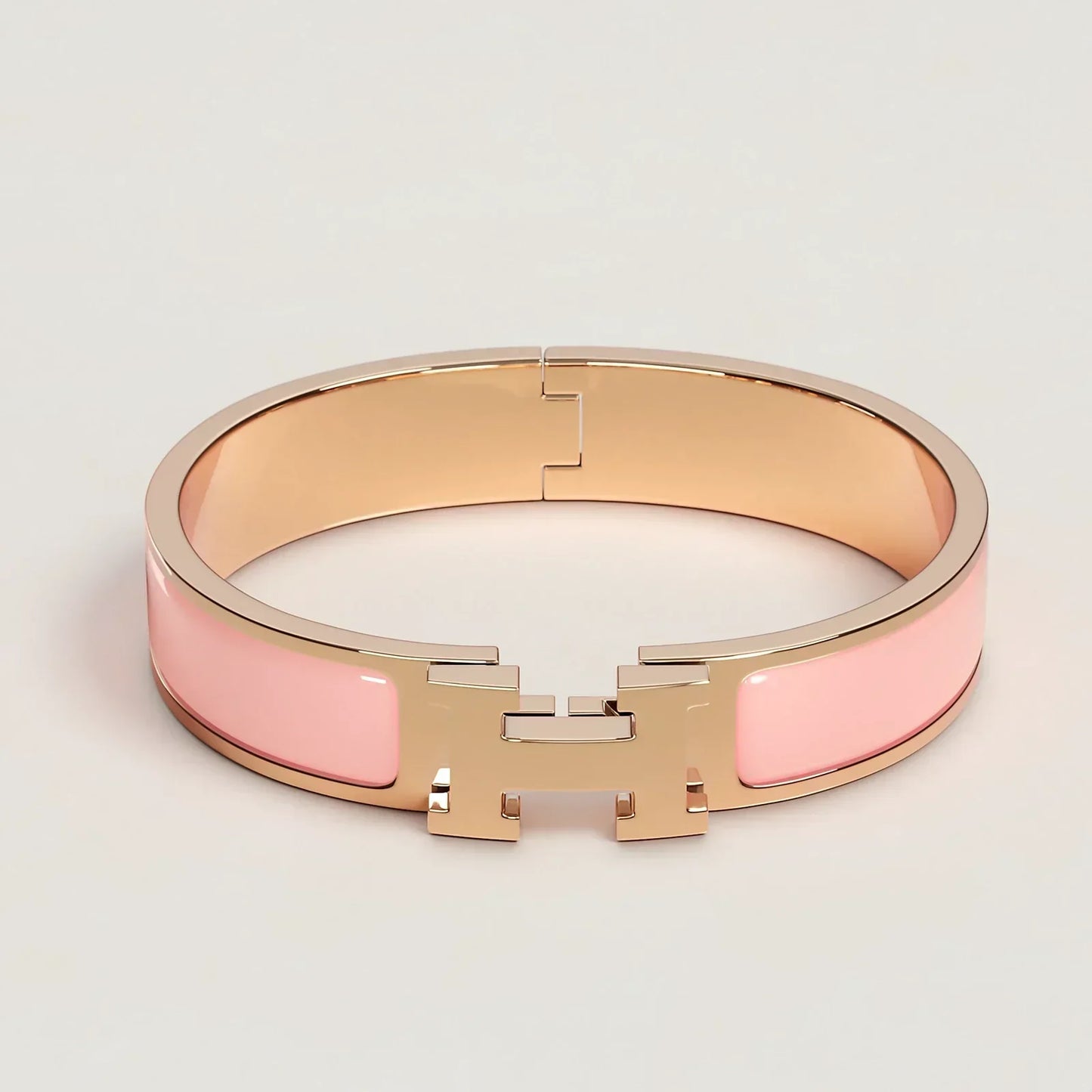 Hermès - Bracelet Clic H Rose Candeur Or Rose