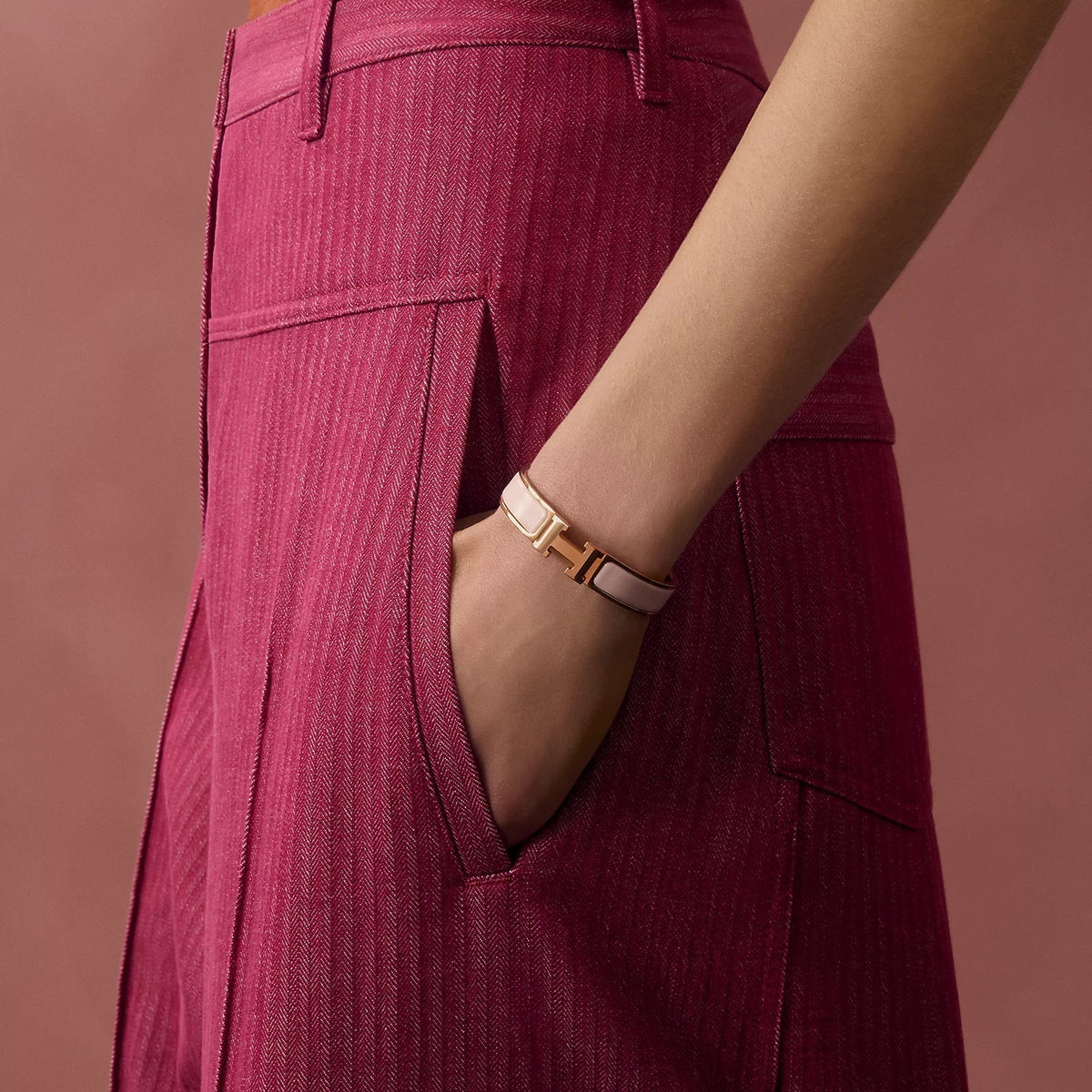 Hermès - Clic H Bracelet Rose Candeur Rose Gold