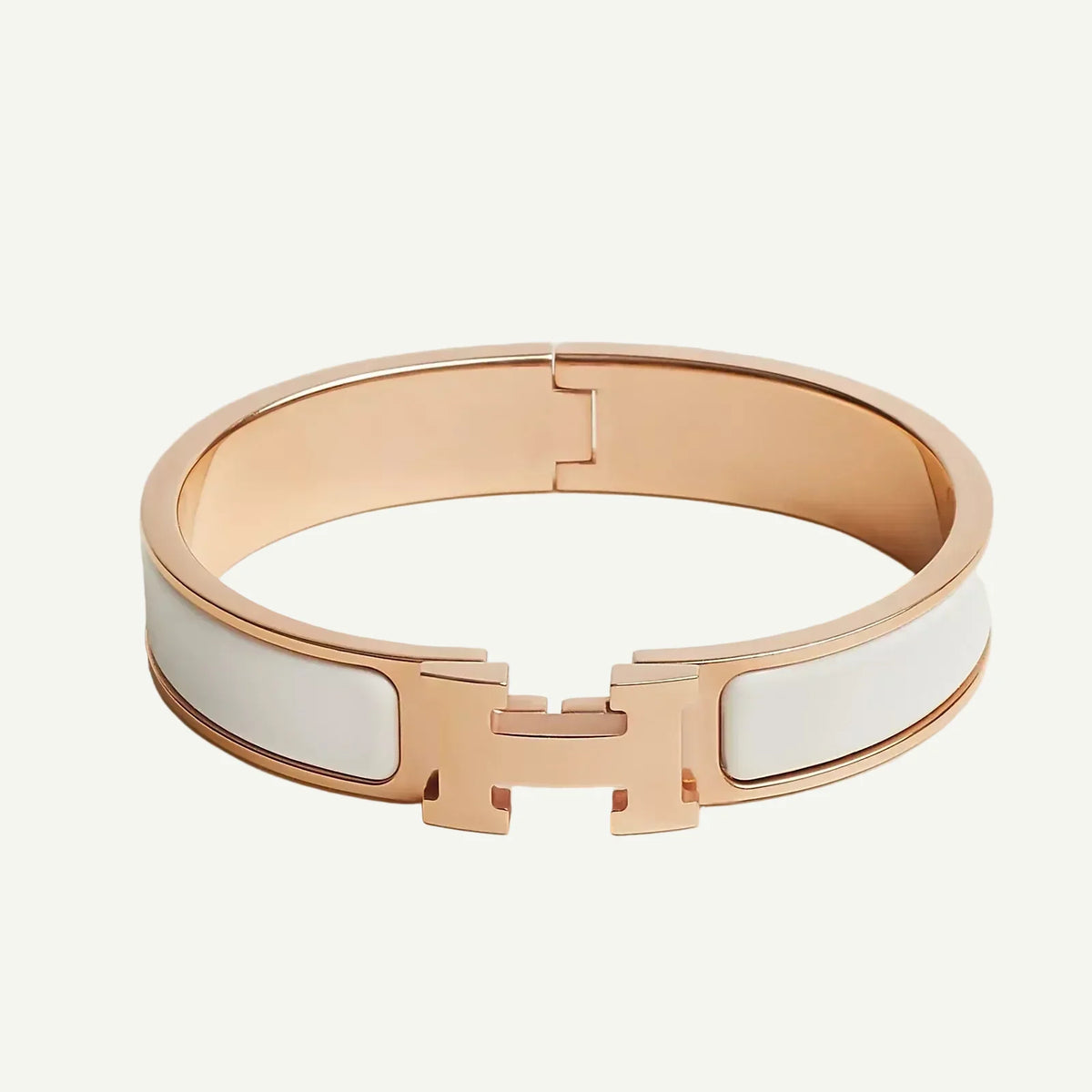 Hermès - Clic H Bracelet White Rose Gold