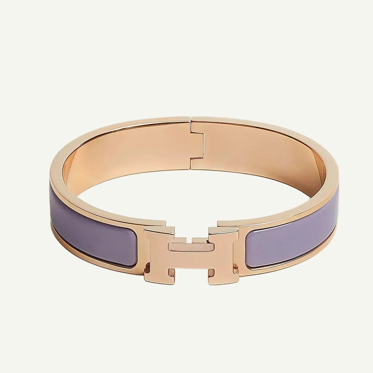 Hermès - Clic H Bracelet Lilac Rose Gold