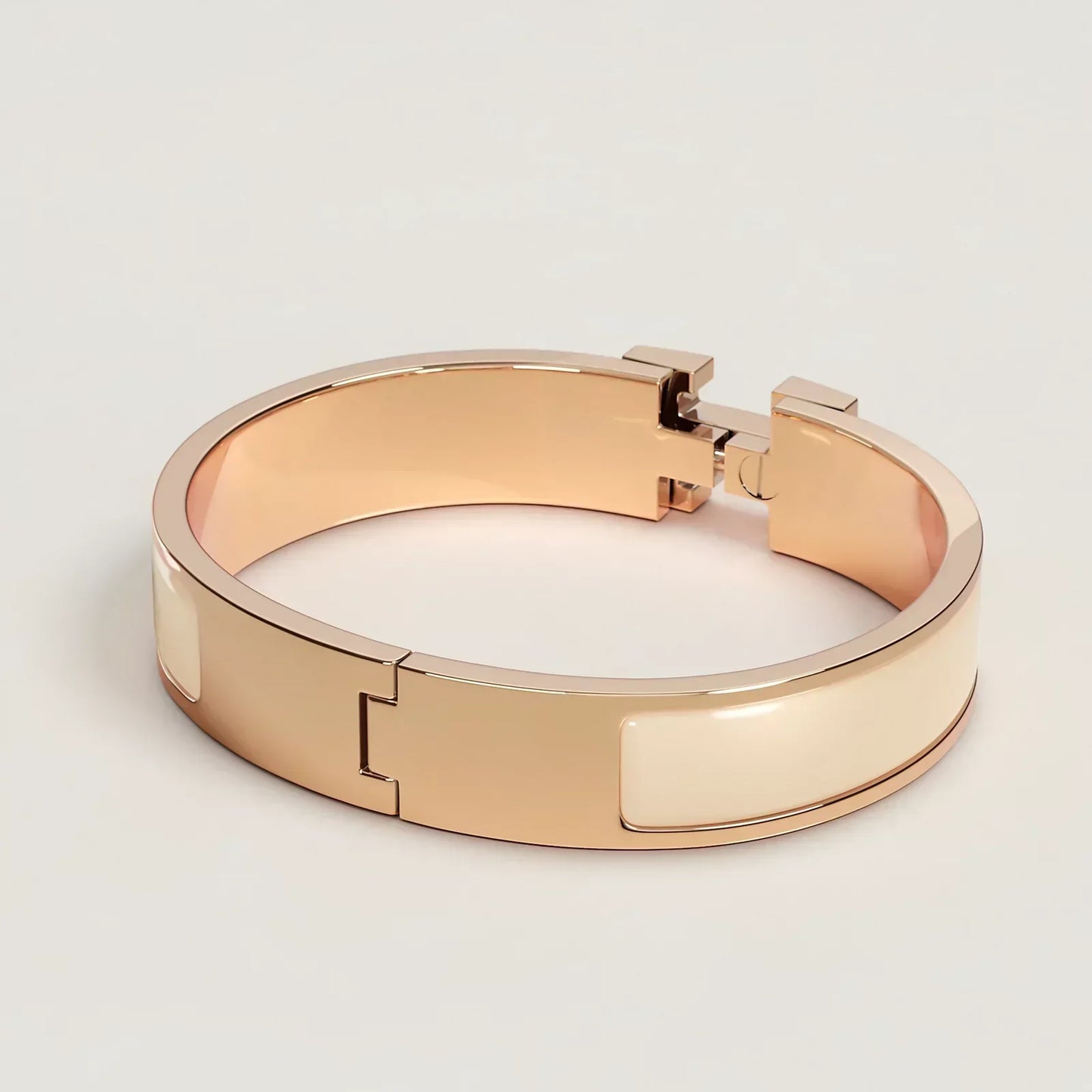 Hermès - Bracelet Clic H Crème Or Rose