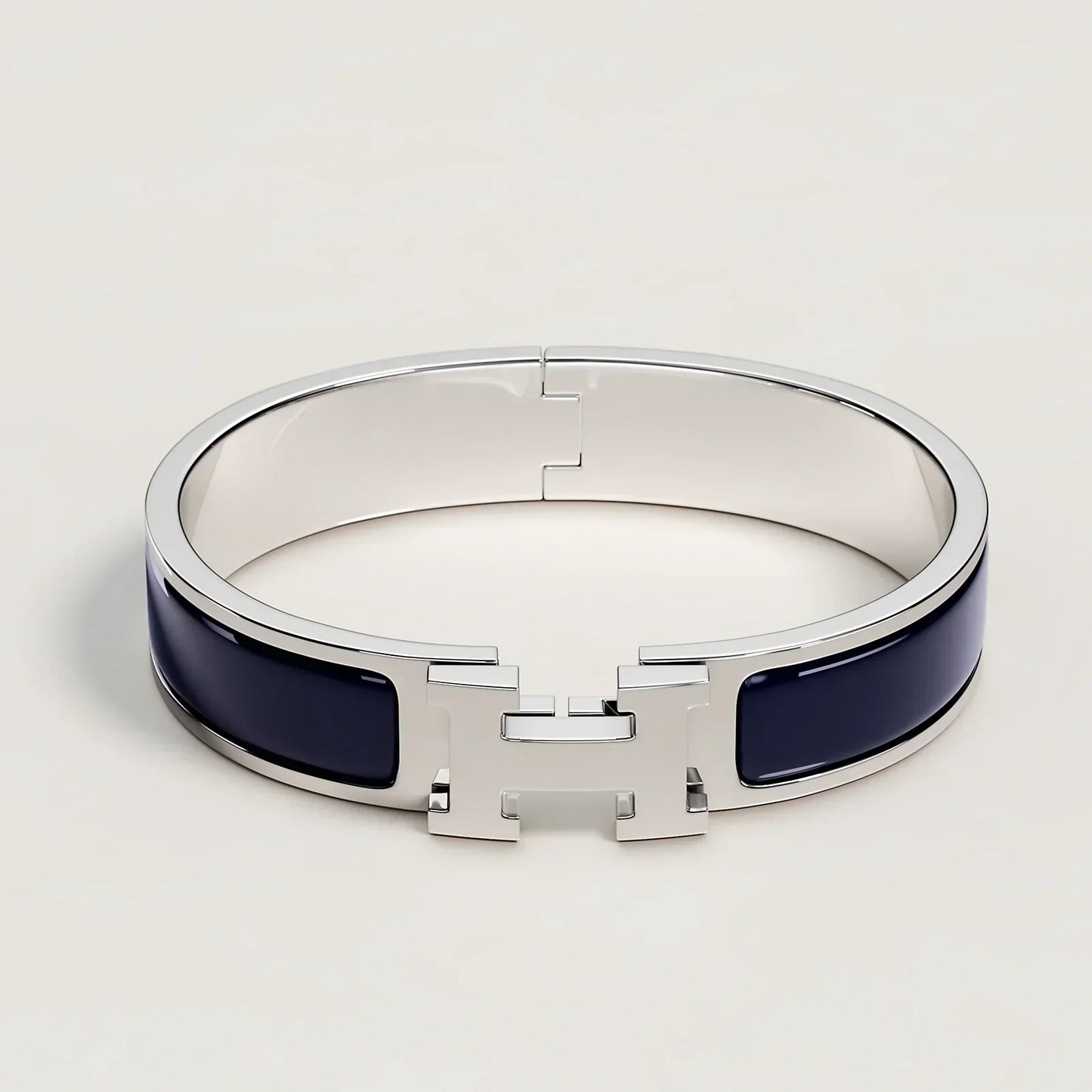 Hermès -  Clic H Bracelet Bleu Abysse