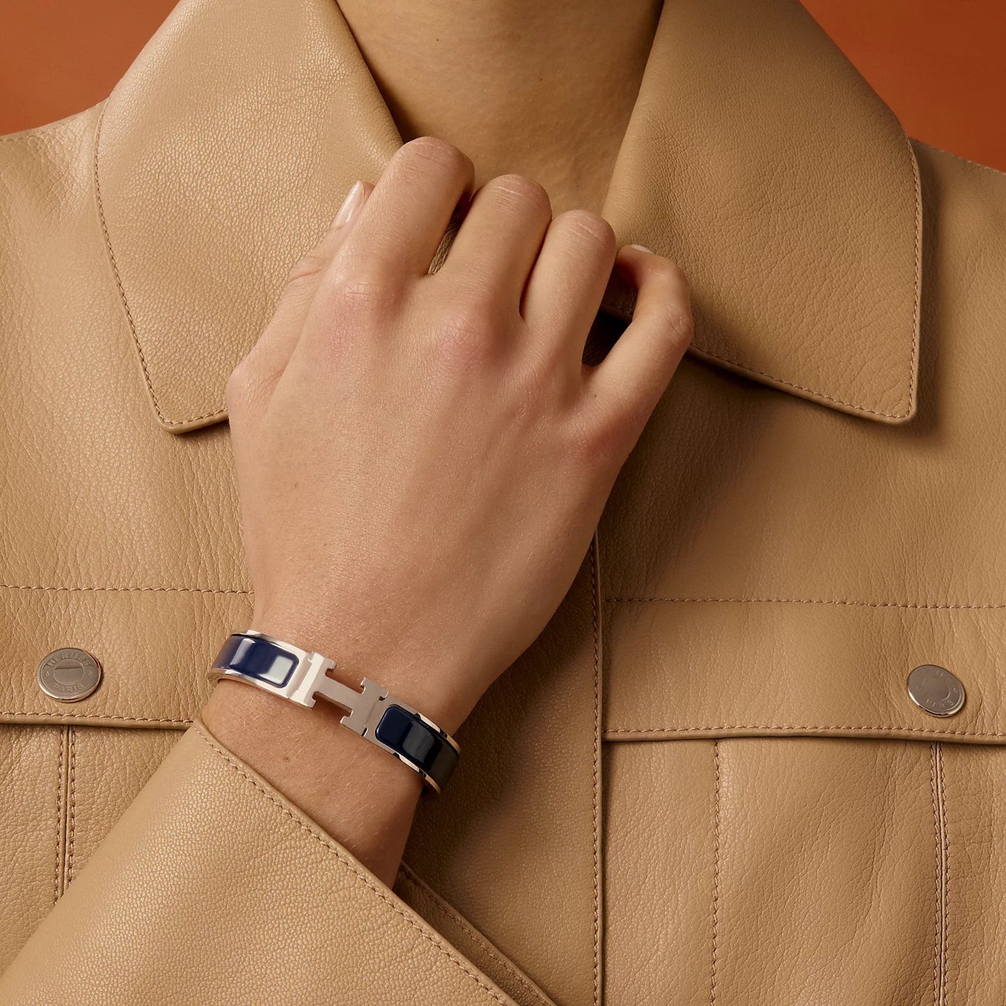 Hermès - Clic H Bracelet Bleu Abysse