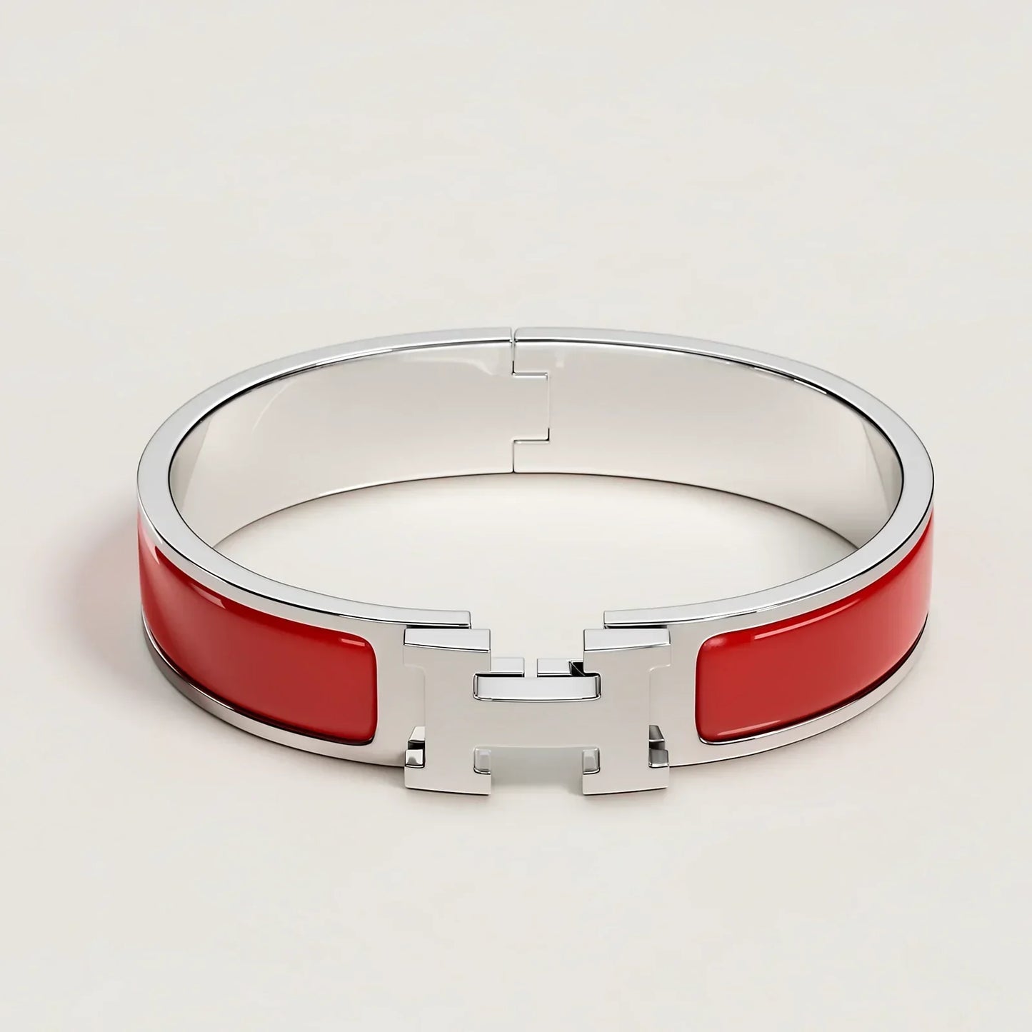 Hermès -  Clic H Bracelet Rouge Amarante