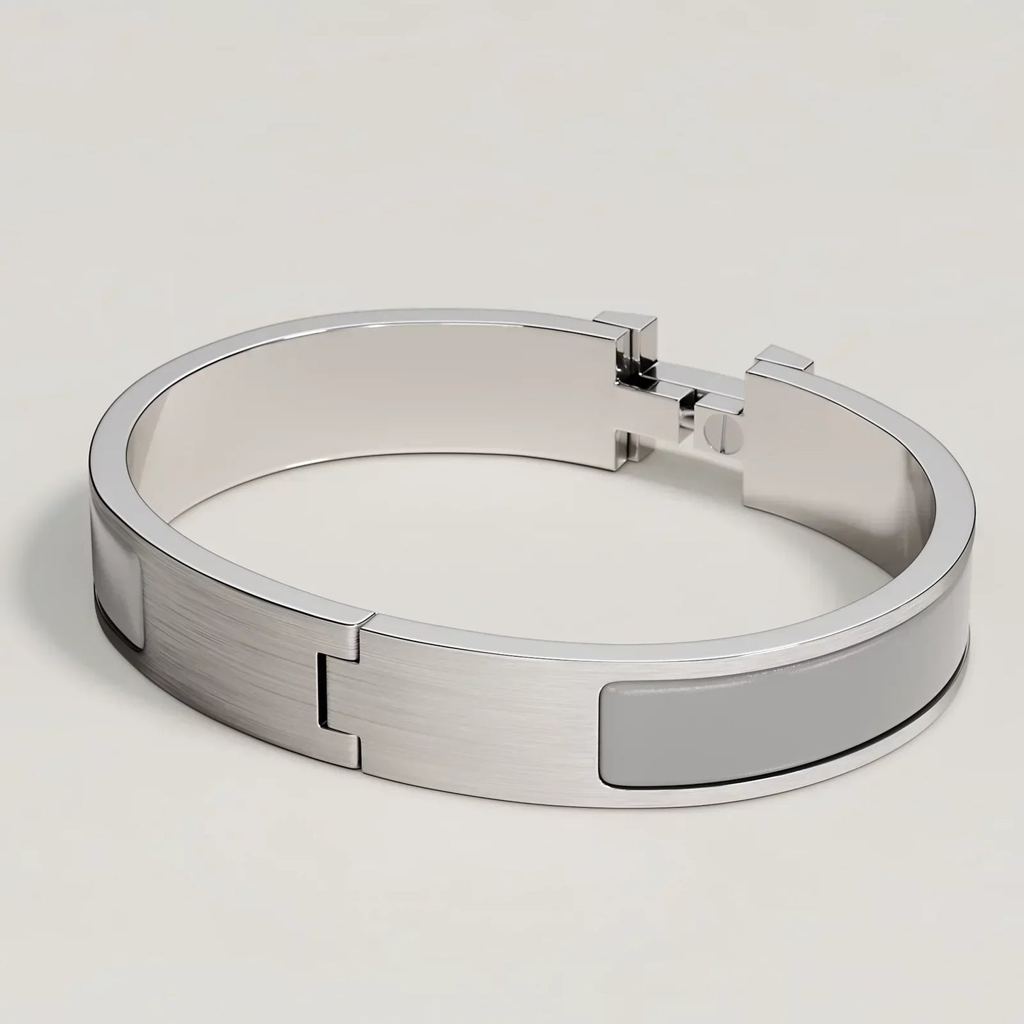 Hermès - Bracelet Clic HH Gris Clair Mat