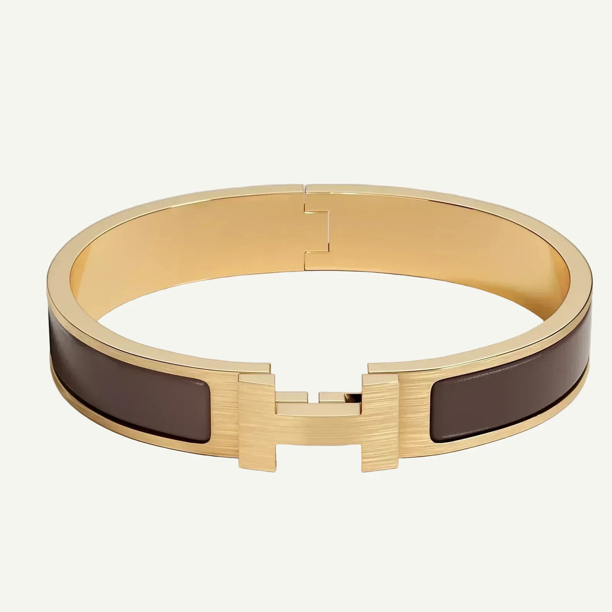 Hermès - Clic HH Bracelet Matte Gold Cocoa
