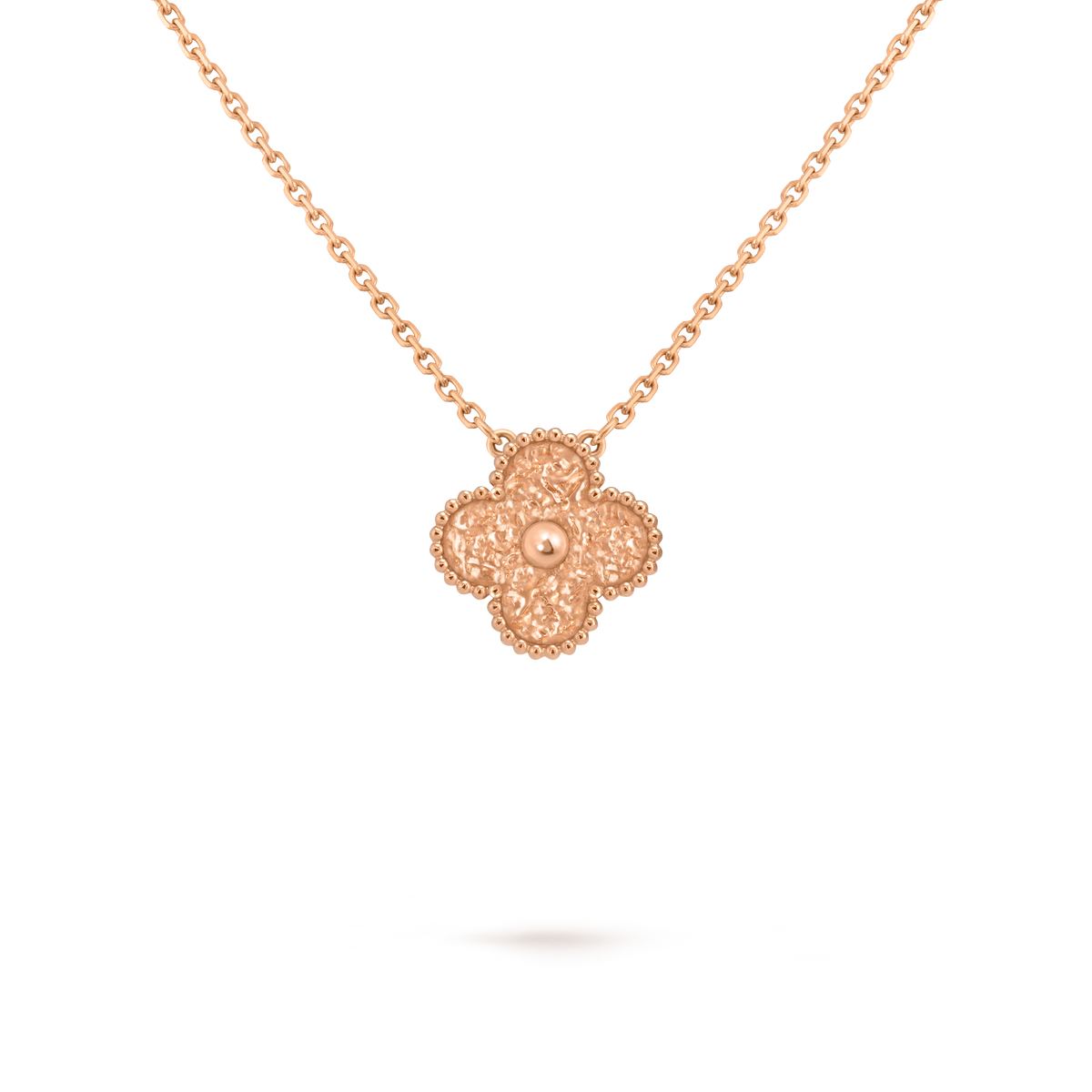 Van Cleef Collier Vintage Alhambra Or Rose Guilloché