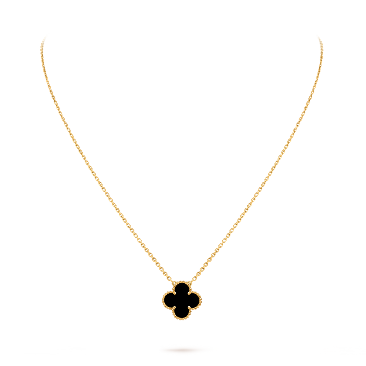 Van Cleef Collier Vintage Alhambra Or Jaune Onyx