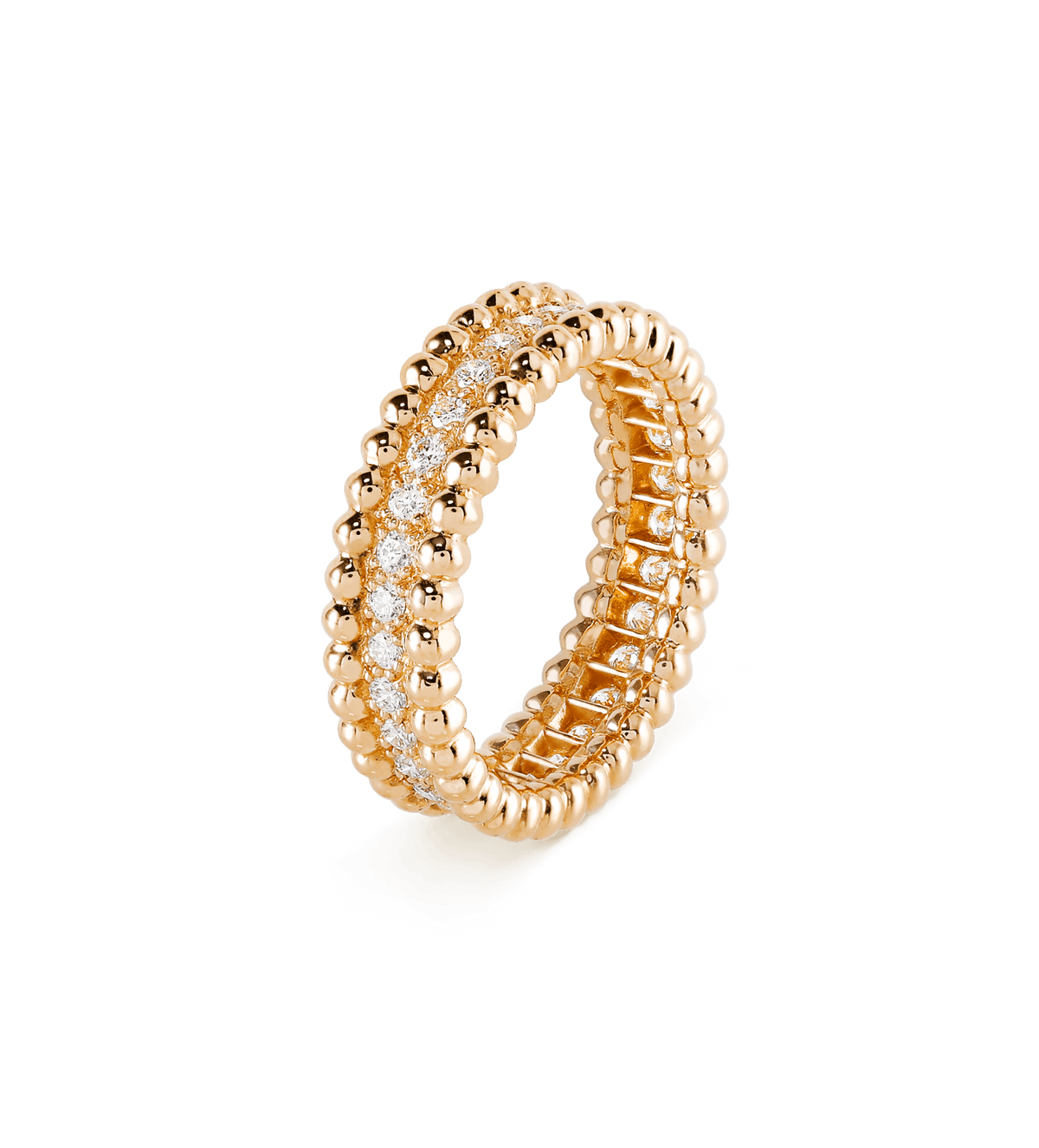 Van Cleef Perlée Diamonds Ring 1 Row