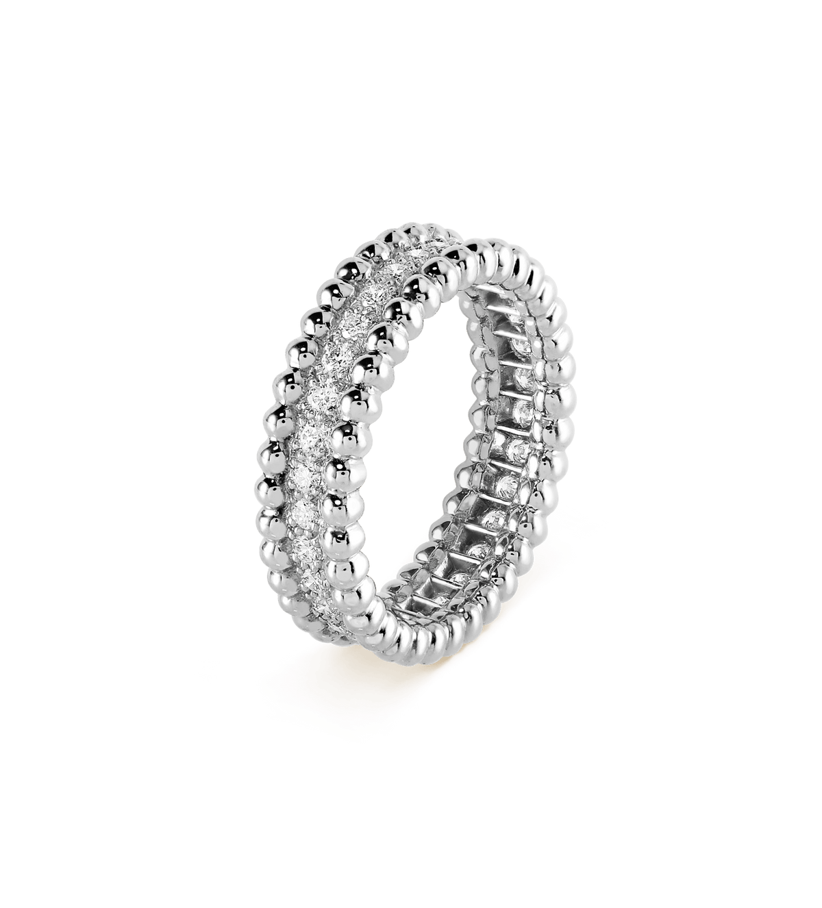 Van Cleef Perlée Diamonds Ring 1 Row