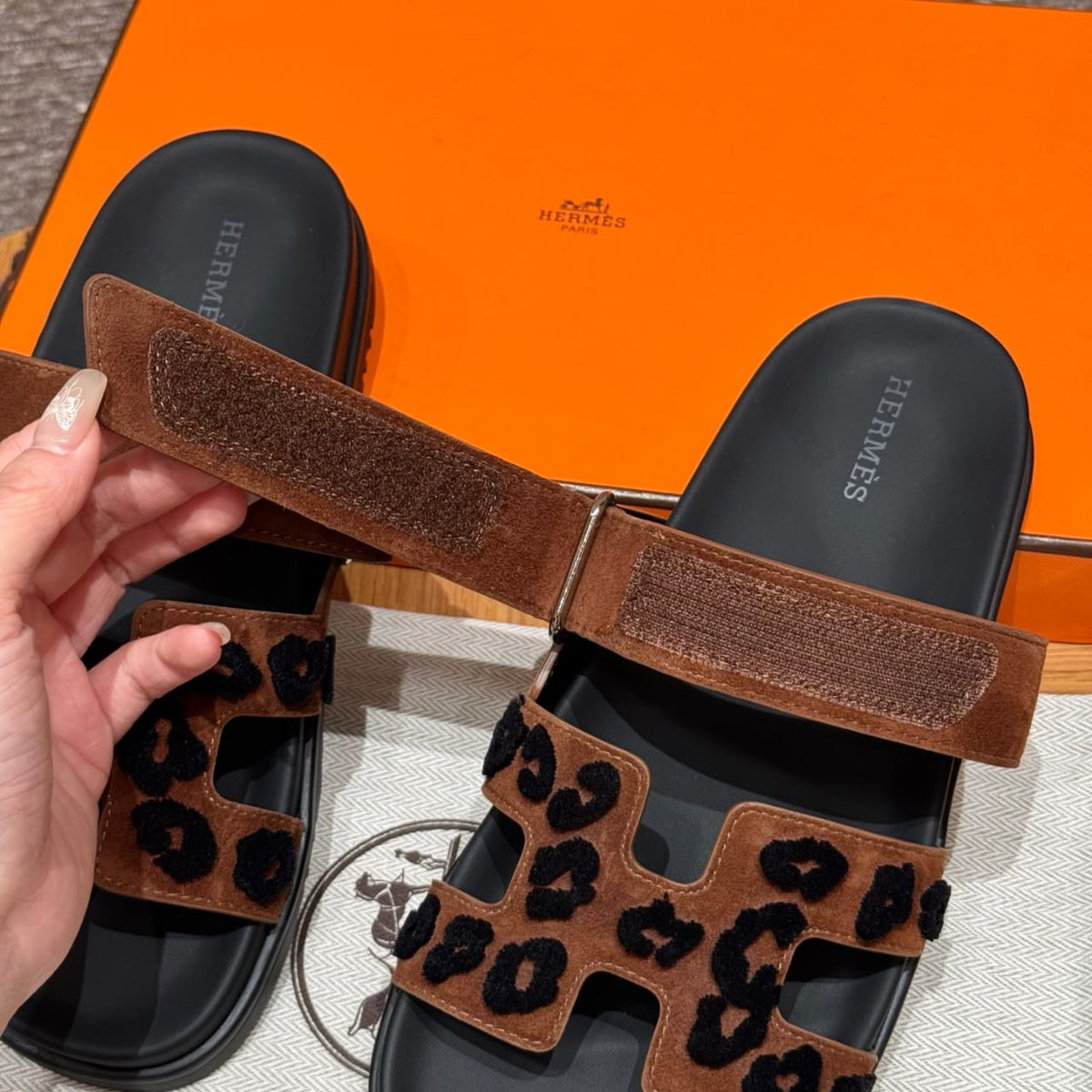 Hermes Chypres Bleu Marron Léopard