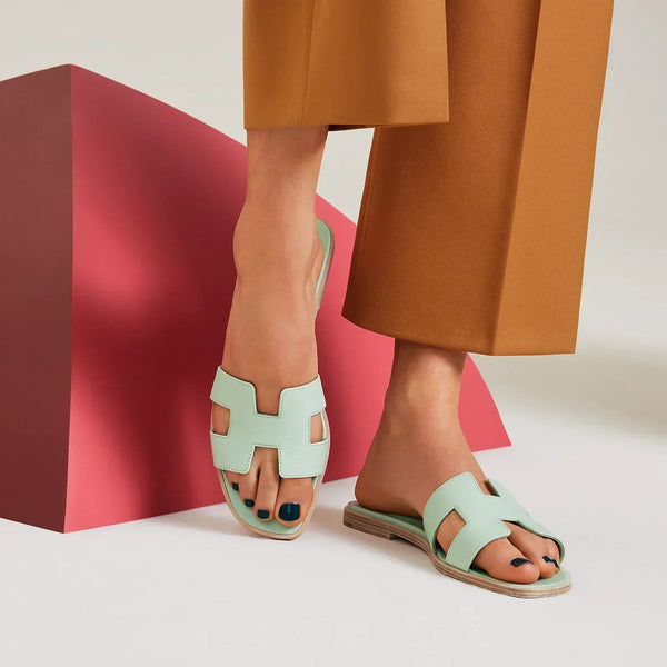 Hermes Sandales Vert Jade