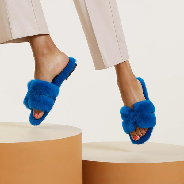 Hermes Sandales Bleu océan