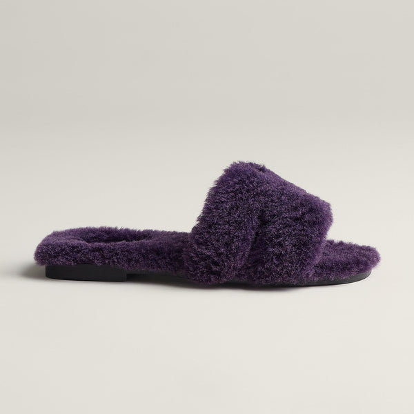 Hermes Sandales violet foncé