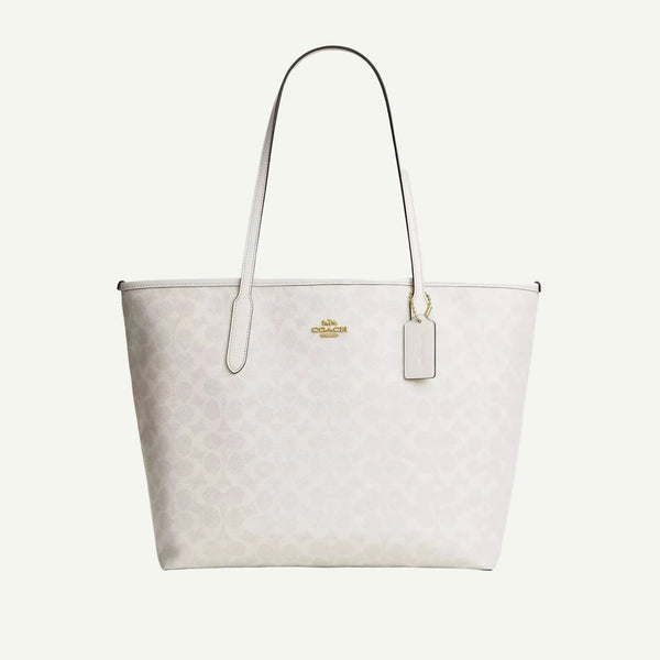 Coach City Tote Bag White Canvas