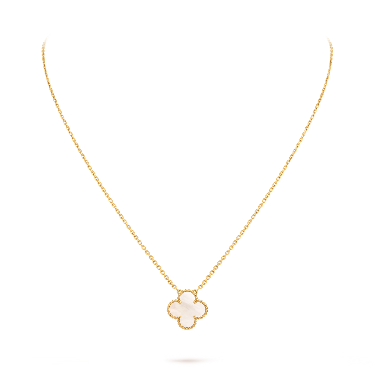Van Cleef Collier Vintage Alhambra Or Jaune Nacre Blanche