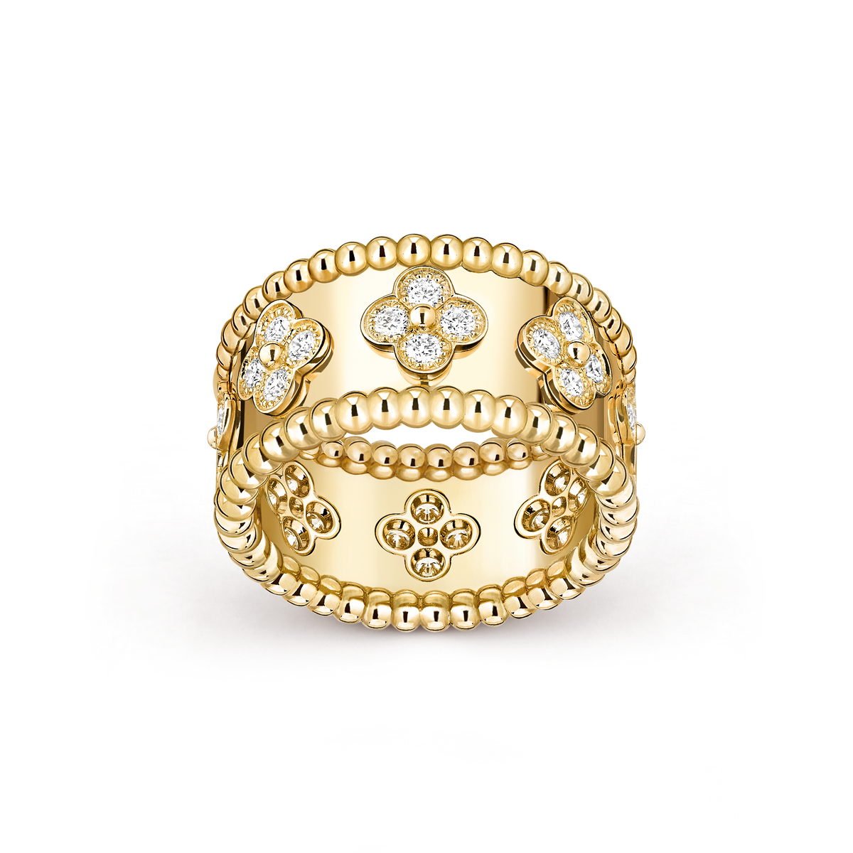 Van Cleef Bague Perlée Trèfles Moyen Modèle