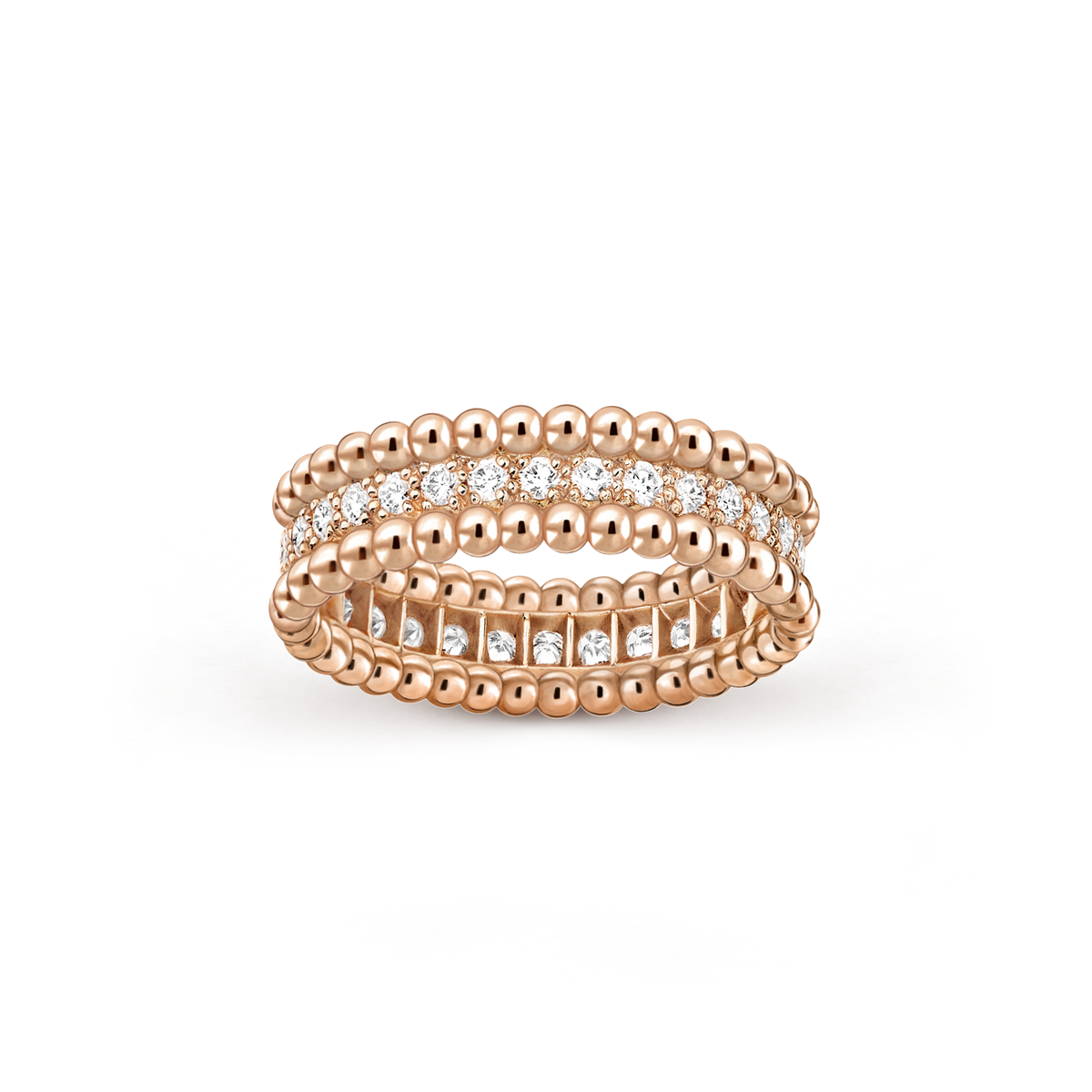 Van Cleef Bague Perlée Diamants 1 Rang