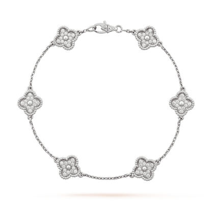 Van Cleef Sweet Alhambra 6 motifs Or blanc