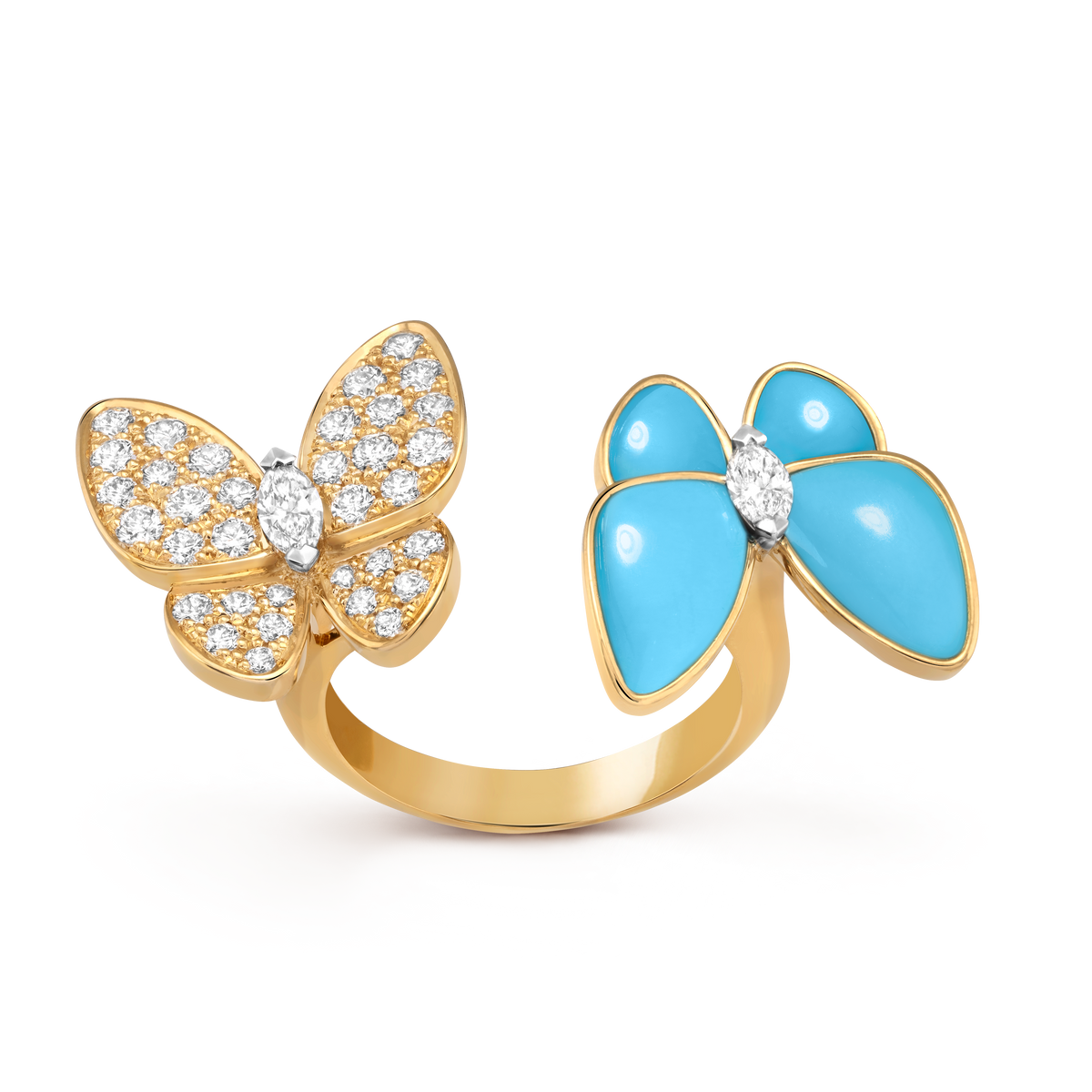 Van Cleef Bague Entre les Doigts Deux Papillons
