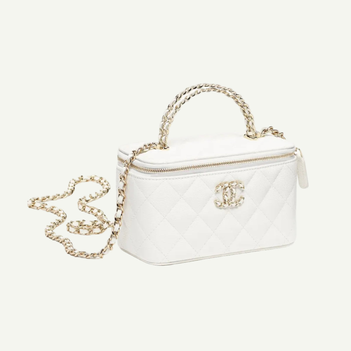 Chanel Long Vanity Chain Bag White