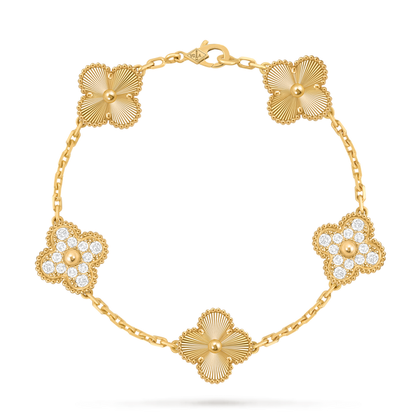 Van Cleef Vintage Alhambra 5 Motifs Yellow Gold