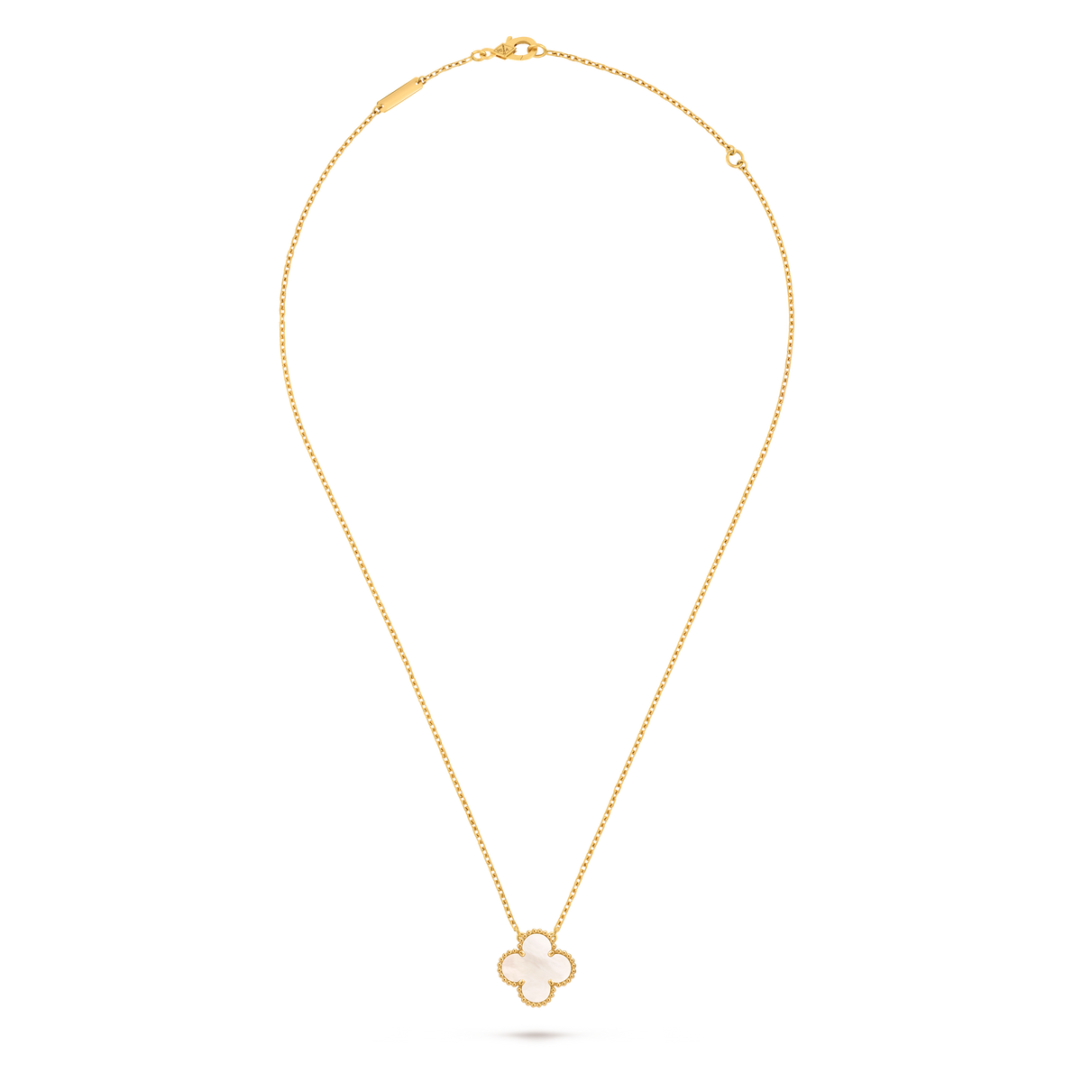 Van Cleef Collier Vintage Alhambra Or Jaune Nacre Blanche