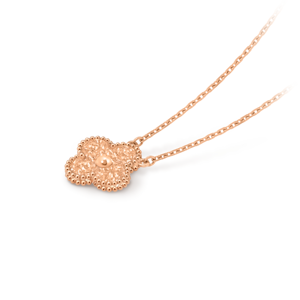Van Cleef Collier Vintage Alhambra Or Rose Guilloché