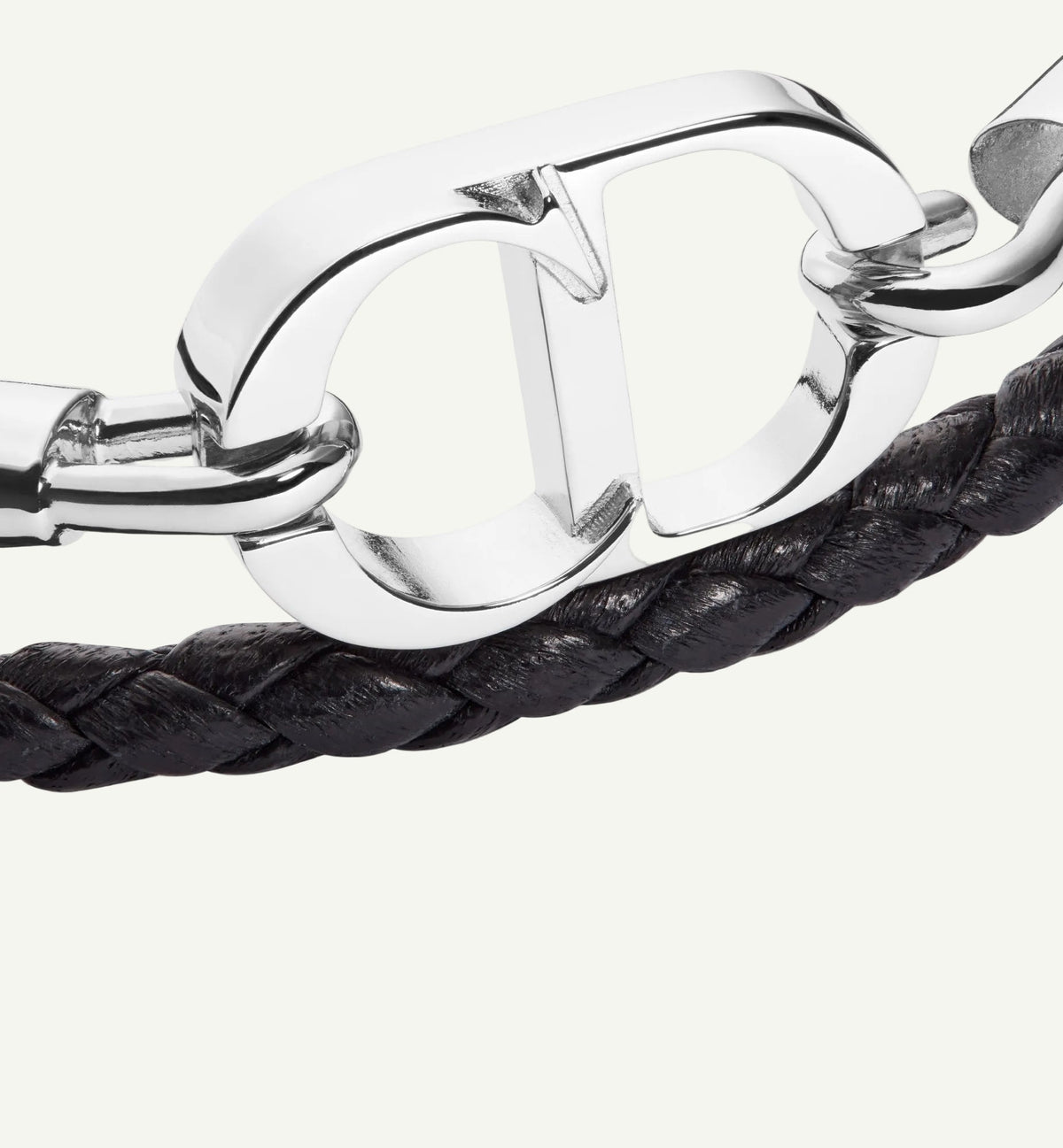 Dior - CD Double Wrap Leather Bracelet Black