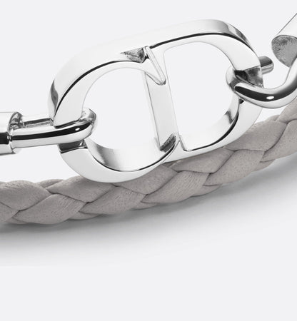 Dior - Bracelet double tour cuir CD gris