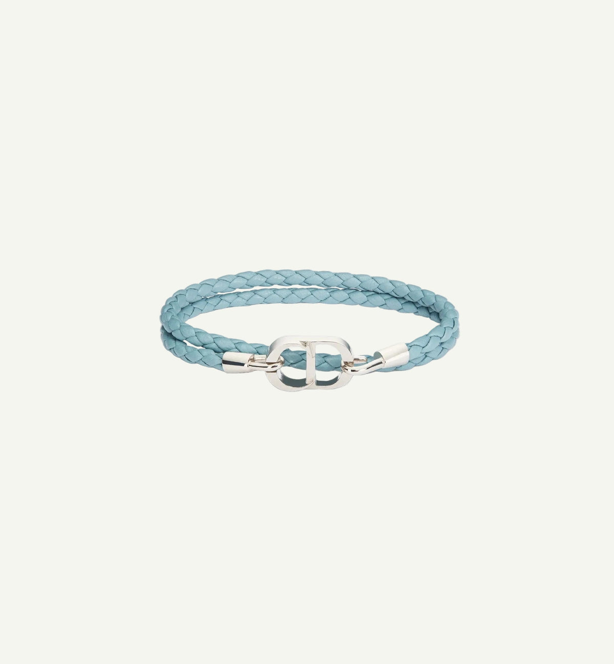 Dior - CD Double Wrap Leather Bracelet Blue